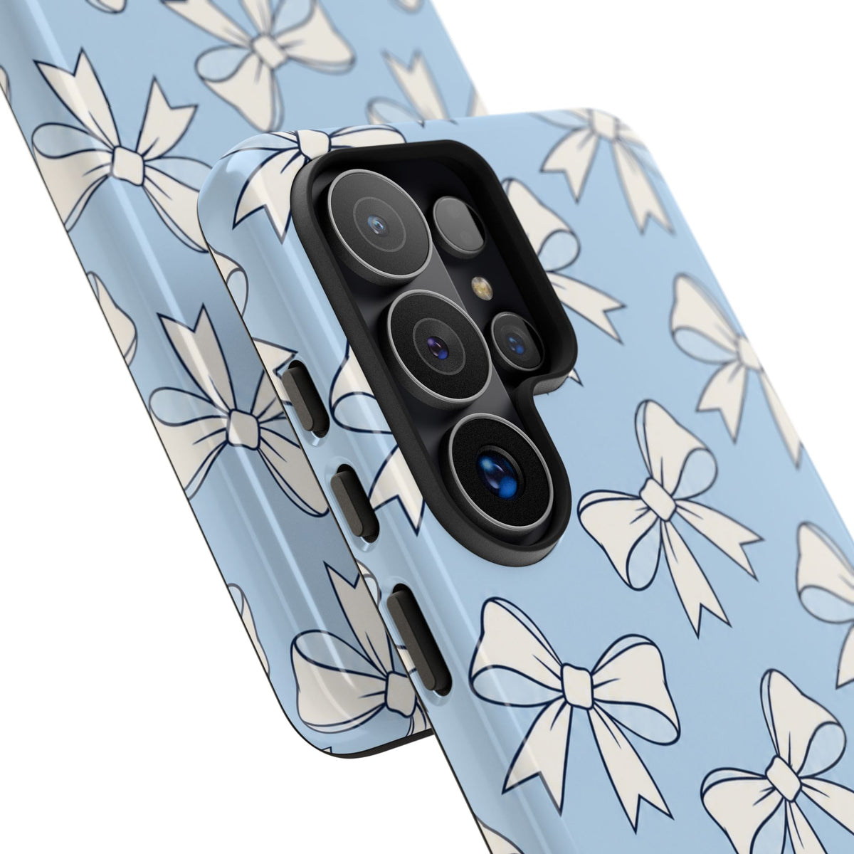 Chic Powder Blue Bow Pattern Phone Case