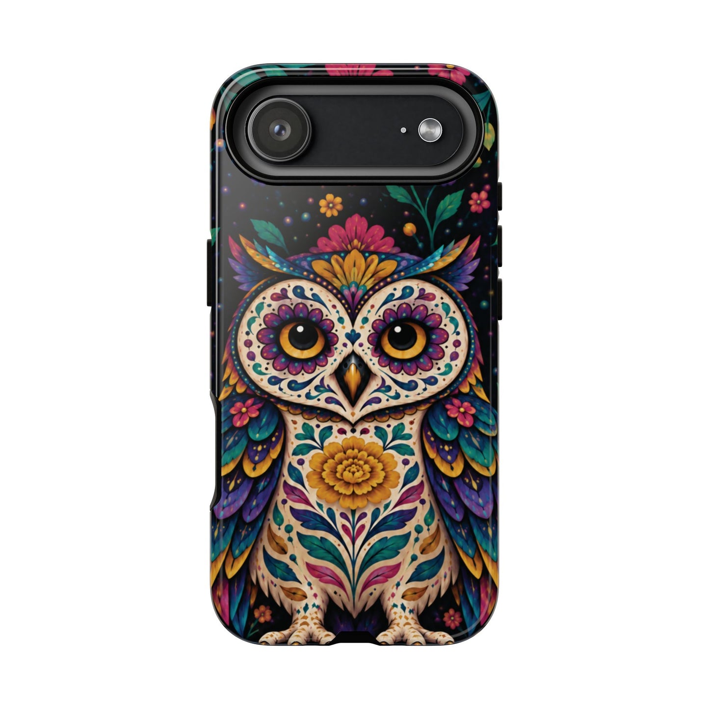 Vibrant Purple and Teal Calavera Owl Phone Case - Multicolor Phone Case - iPhone 17 Air / Glossy