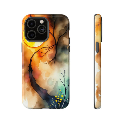 iPhone 14 Pro Max / Glossy Phone Case - Abstract Watercolour Gothic Scene Phone Case