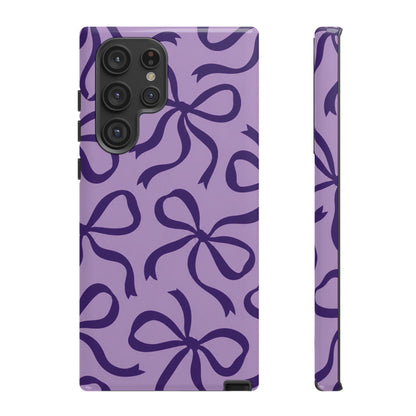 Bold Lilac and Deep Purple Bow Pattern Phone Case