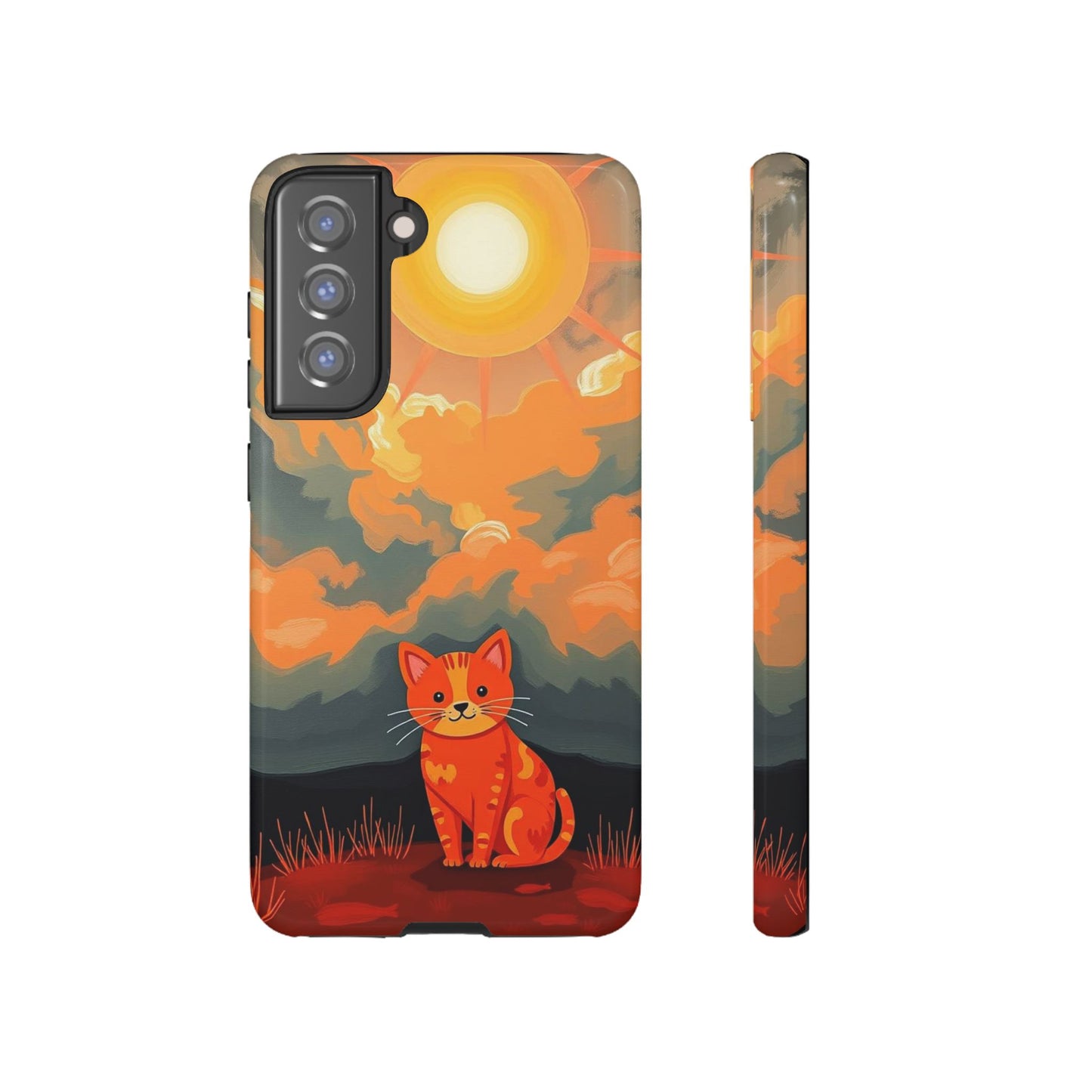 Acrylic Painting Style Cat Design Phone Case
