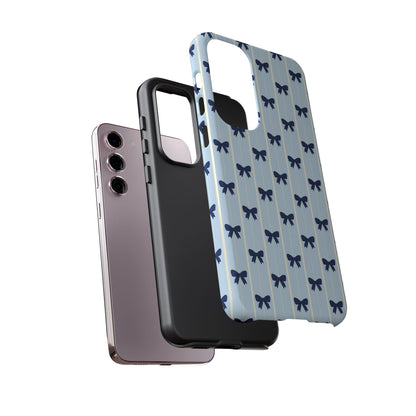 Retro Navy Blue Bow Pattern Phone Case