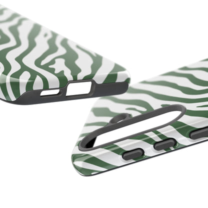 Stylish Sage Zebra Print Phone Case