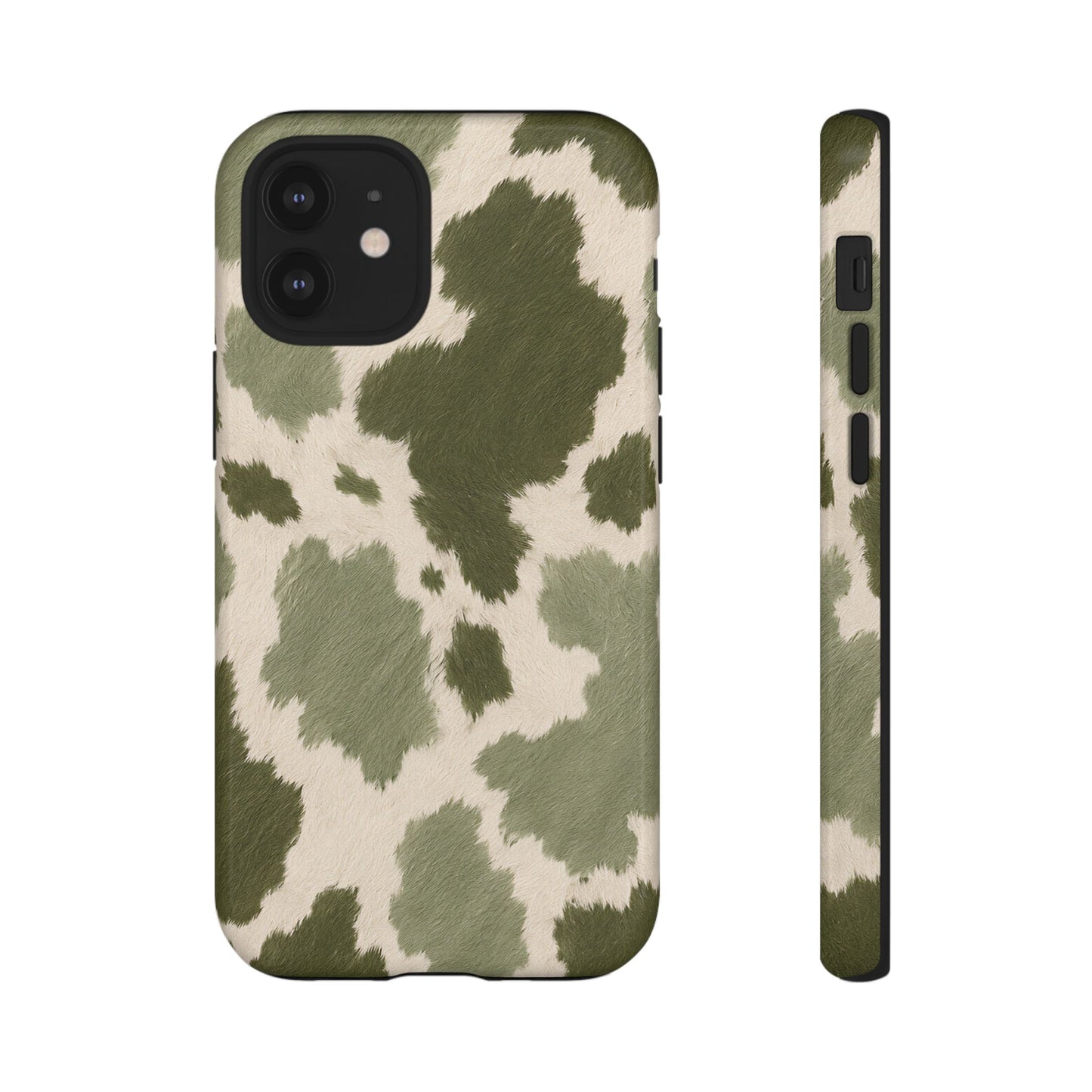 Stylish Olive Green Cow Print Phone Case