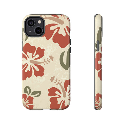 iPhone 14 Plus / Glossy Phone Case - ’Boho Chic Hibiscus Pattern #1’ Phone Case