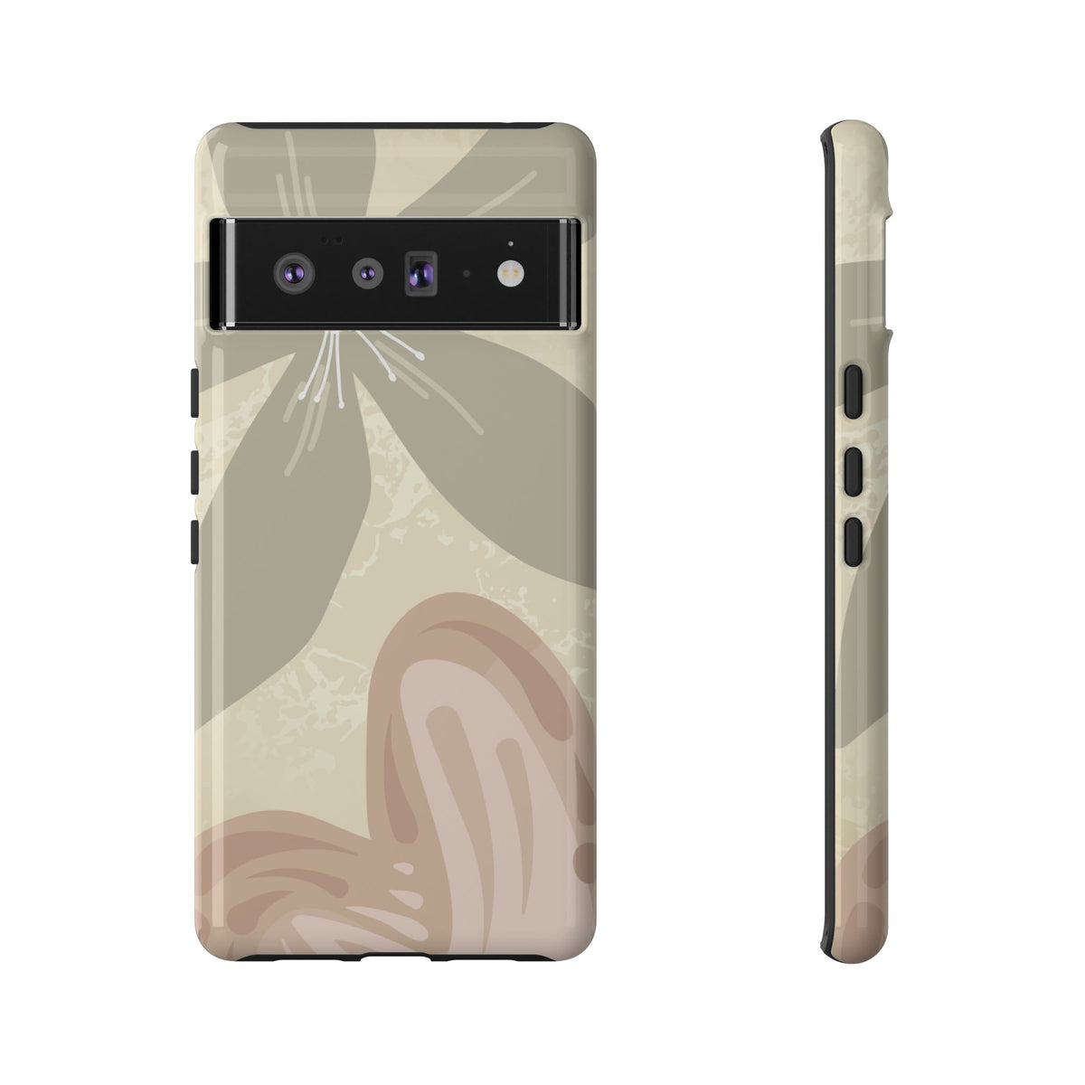 Hibiscus Heart Pattern Phone Case - Beige Phone Case - Google Pixel 6 Pro / Glossy