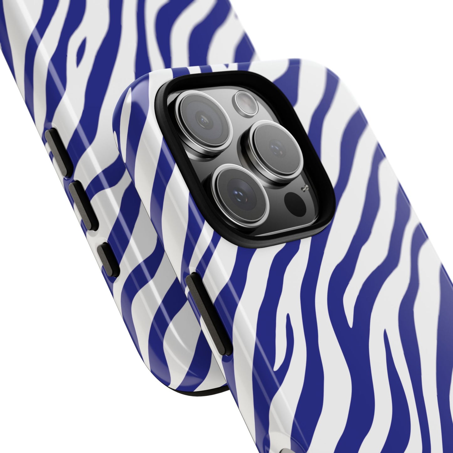 Stylish Electric Blue Zebra Print Phone Case