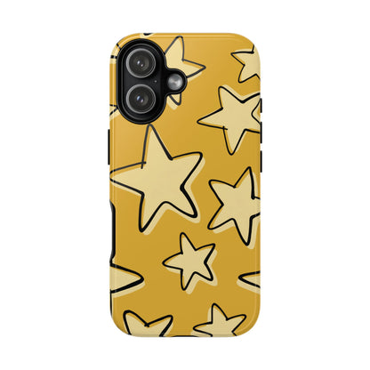 Golden Yellow Doodle Star Phone Case