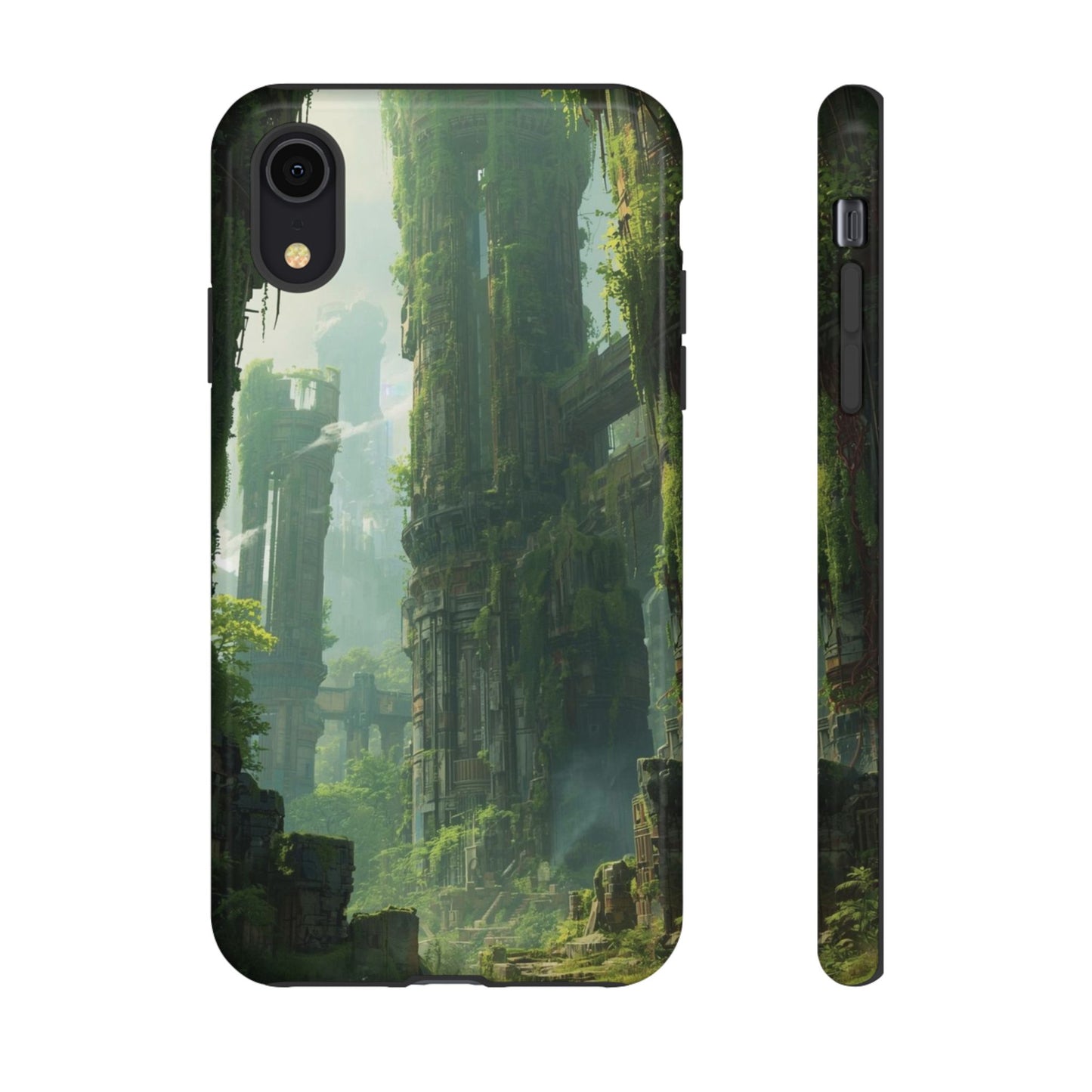 iPhone XR / Glossy Phone Case - Overgrown Future Ruins Sci-fi Phone Case