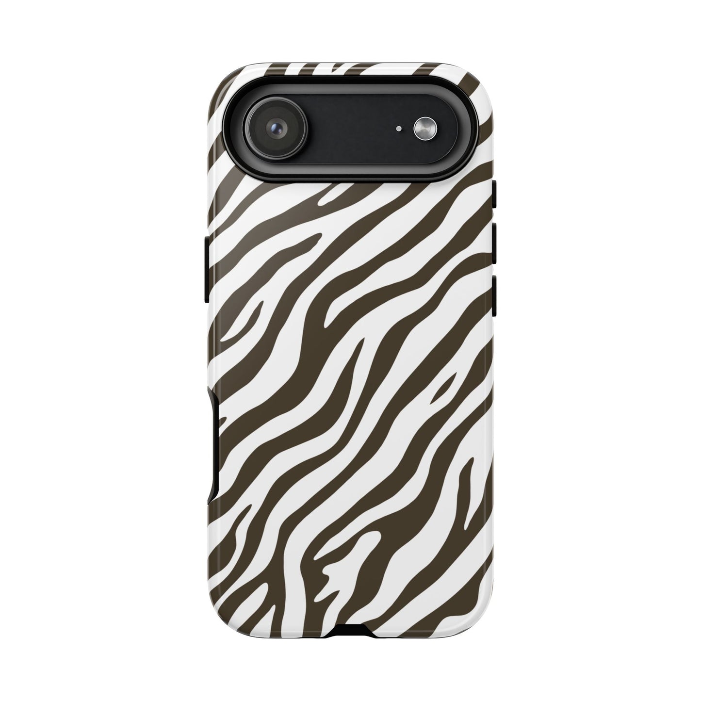Stylish Mocha Zebra Print Phone Case