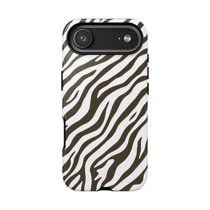 Stylish Mocha Zebra Print Phone Case