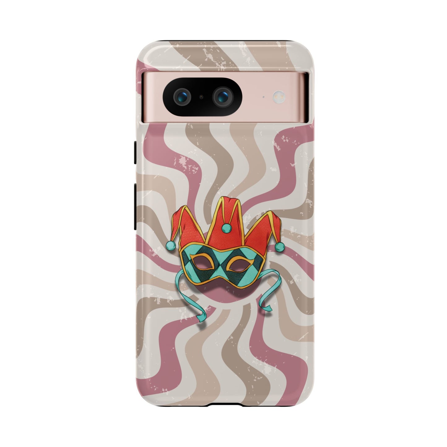 Venetian Jester Mask – Pink Retro Soft Revival Phone Case - Pink Phone Case - Google Pixel 8 / Glossy