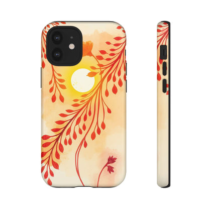 iPhone 12 Mini / Glossy Phone Case - Boho Chic Watercolour Sunset Design Phone Case
