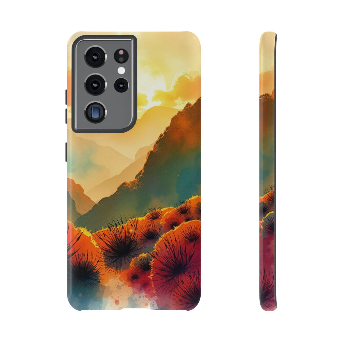 Ideallic Watercolour Sunset Design Phone Case - Multicolor Phone Case - Samsung Galaxy S21 Ultra / Glossy