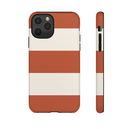 iPhone 11 Pro / Glossy Phone Case - Terracotta Horizontal Stripe Pattern Phone Case