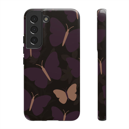 Samsung Galaxy S22 / Glossy Phone Case - Minimalist Purple Butterfly Pattern Phone Case