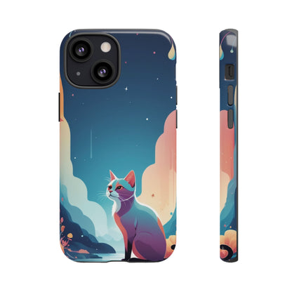Stylised Cat Design Phone Case - Multicolor Phone Case - iPhone 13 Mini / Glossy