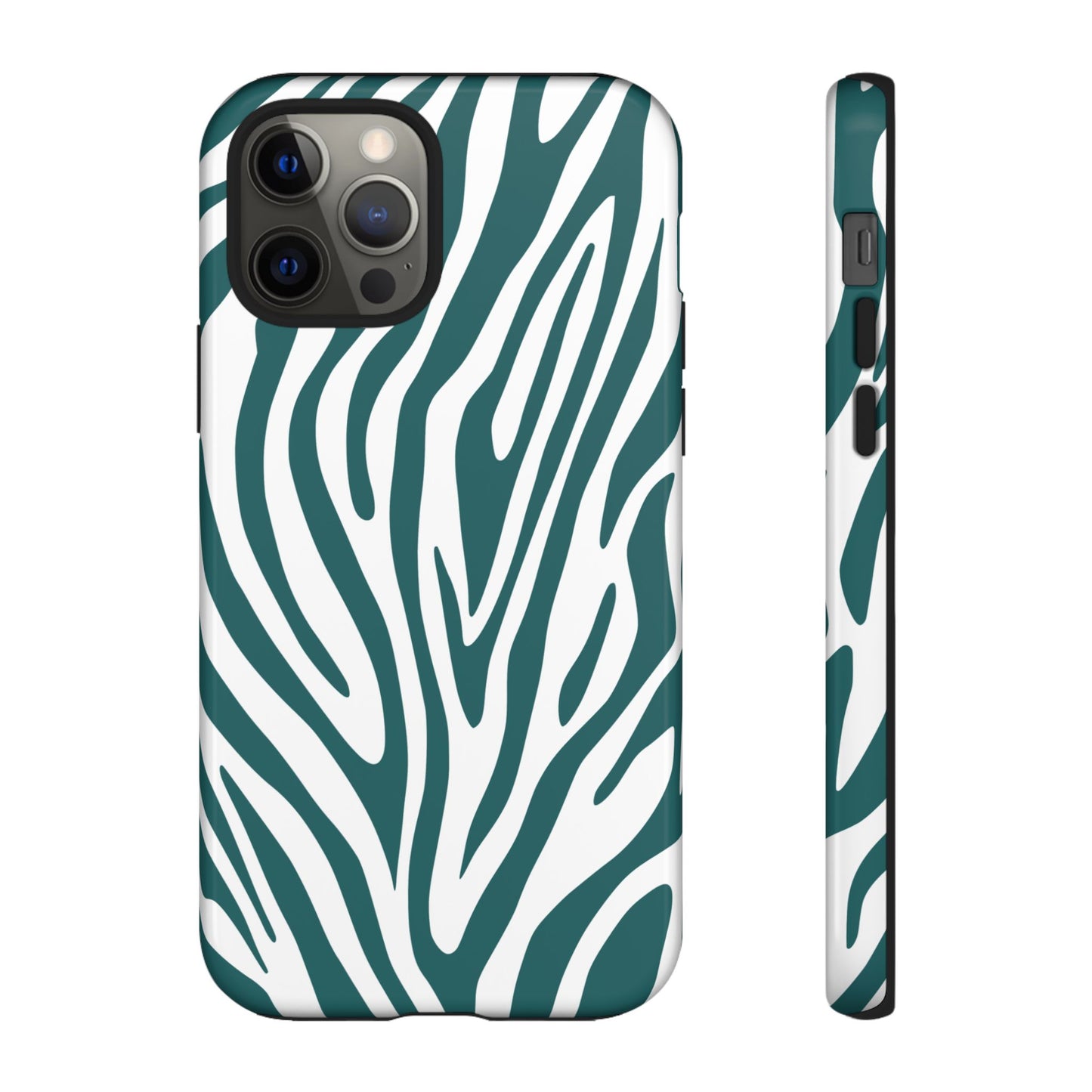 Graphic Teal Tiger Print Phone Case