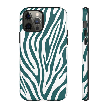 Graphic Teal Tiger Print Phone Case