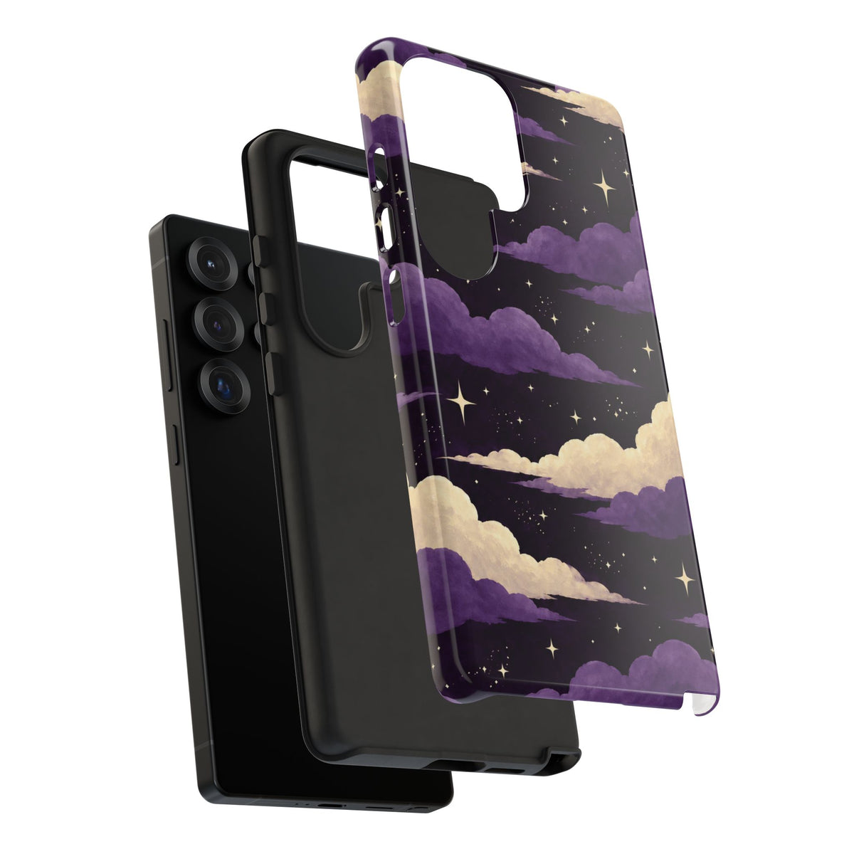 Illustrated Purple Clouds & Stars Phone Case