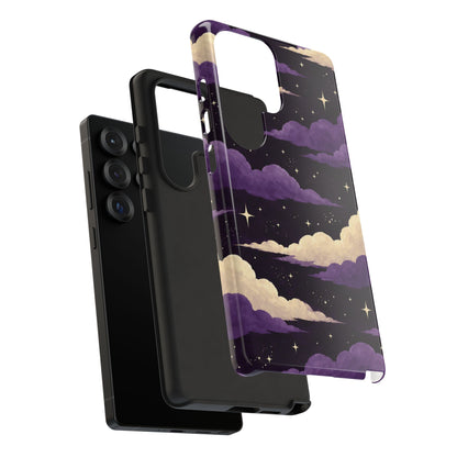 Illustrated Purple Clouds & Stars Phone Case