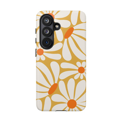 Retro Yellow Daisy Pattern Phone Case - Yellow Phone Case - Samsung Galaxy S26 / Glossy
