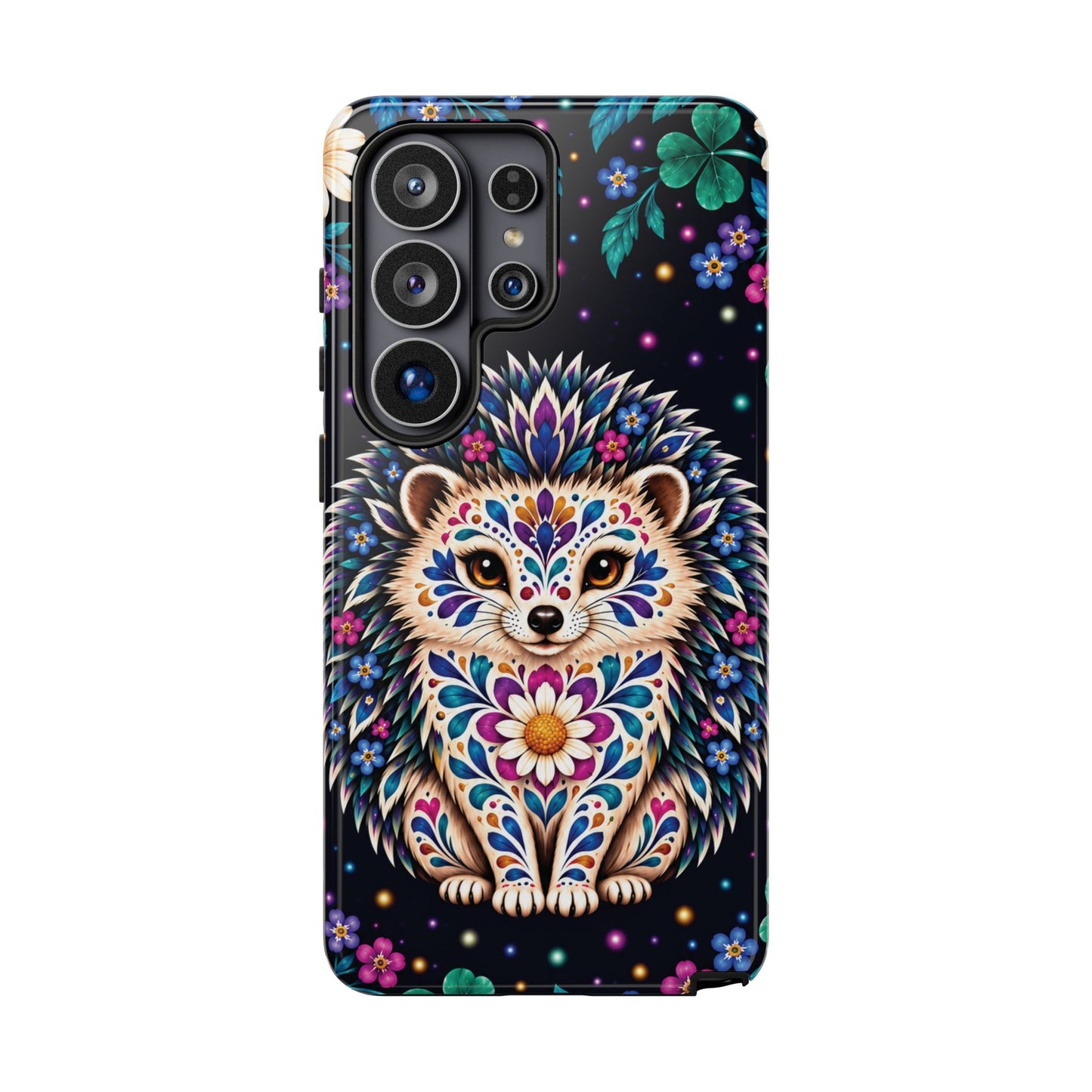 Vibrant Purple and Teal Calavera Hedgehog Phone Case - Multicolor Phone Case - Samsung Galaxy S26 Ultra / Glossy