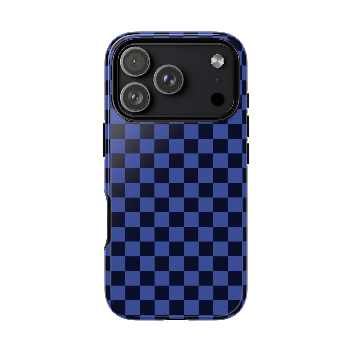 Bold Blue Small Checked Pattern Phone Case - Blue Phone Case - iPhone 18 Pro / Glossy