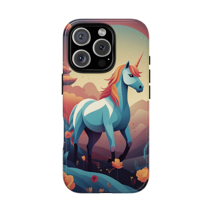 iPhone 16 Pro / Glossy Phone Case - Stylised Unicorn Design Phone Case