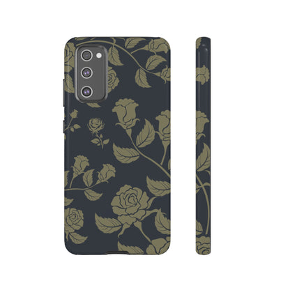 Samsung Galaxy S20 FE / Glossy Phone Case - ’Blue & Olive Rose Pattern’ Phone Case
