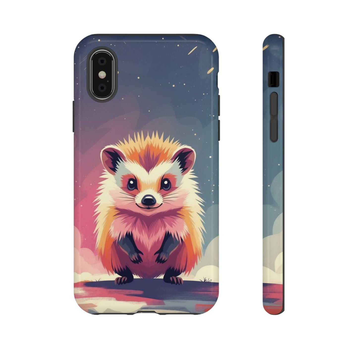 iPhone X / Glossy Phone Case - Stylised Hedgehog Design Phone Case
