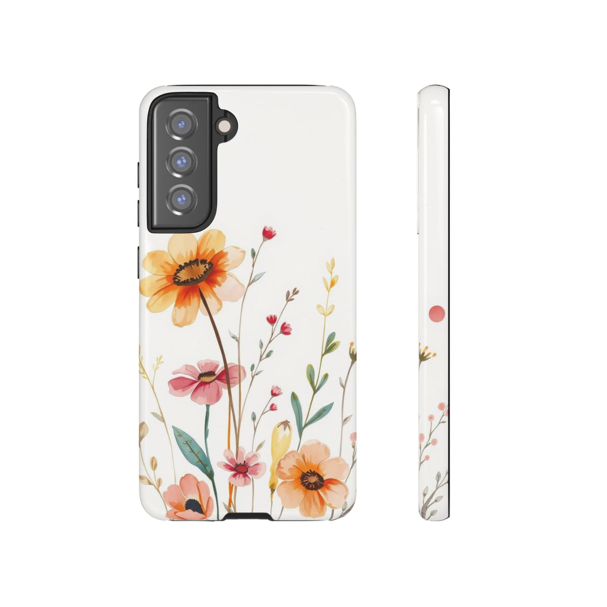 Boho Chic Watercolour Wild Blooms Pattern Phone Case - Multicolor Phone Case - Samsung Galaxy S21 FE / Glossy