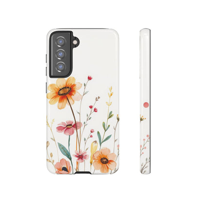 Boho Chic Watercolour Wild Blooms Pattern Phone Case - Multicolor Phone Case - Samsung Galaxy S21 FE / Glossy