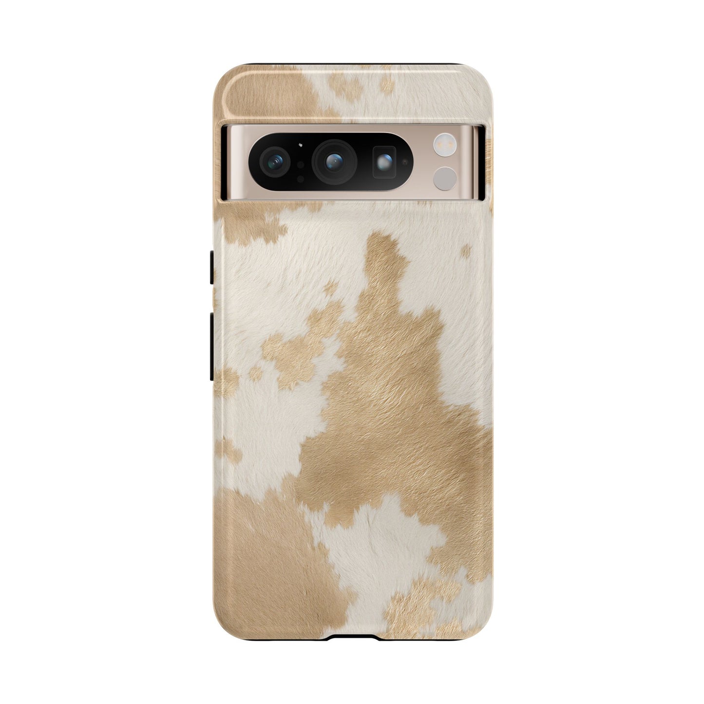 Elegant Champagne Cow Print Phone Case