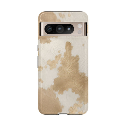 Elegant Champagne Cow Print Phone Case