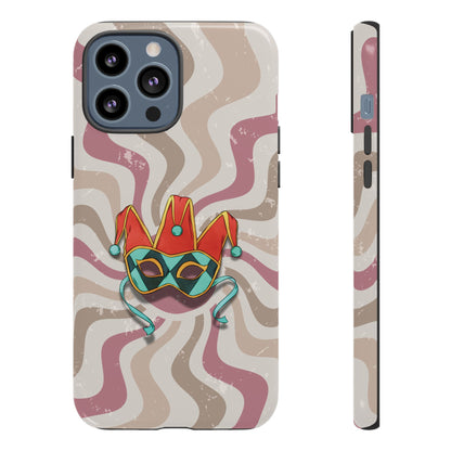 Venetian Jester Mask – Pink Retro Soft Revival Phone Case - Pink Phone Case - iPhone 13 Pro Max / Glossy