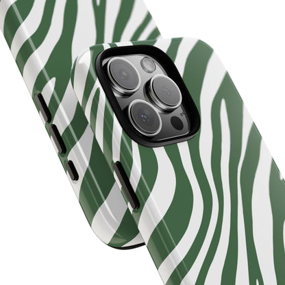 Modern Sage Zebra Print Phone Case