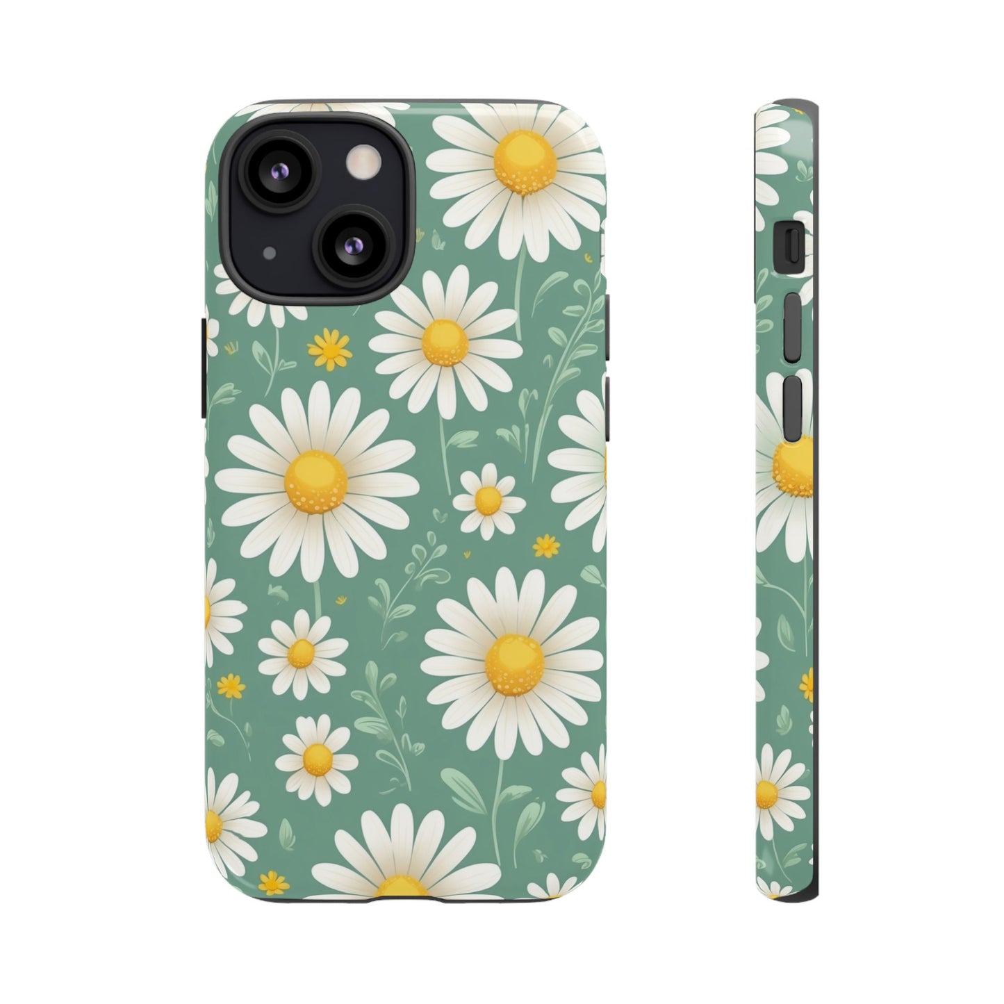iPhone 13 Mini / Glossy Phone Case - Daisies Floral Pattern 1 Phone Case