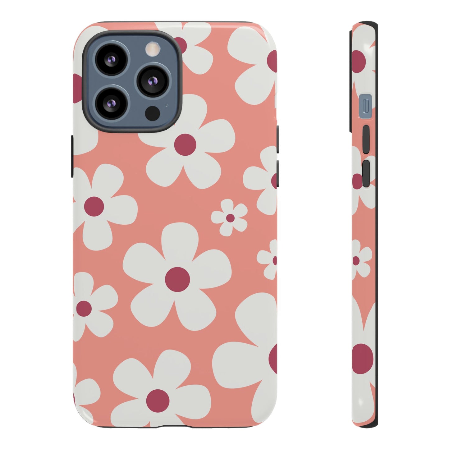 iPhone 13 Pro Max / Glossy Phone Case - Cute Pink Daisy Pattern #2 Phone Case