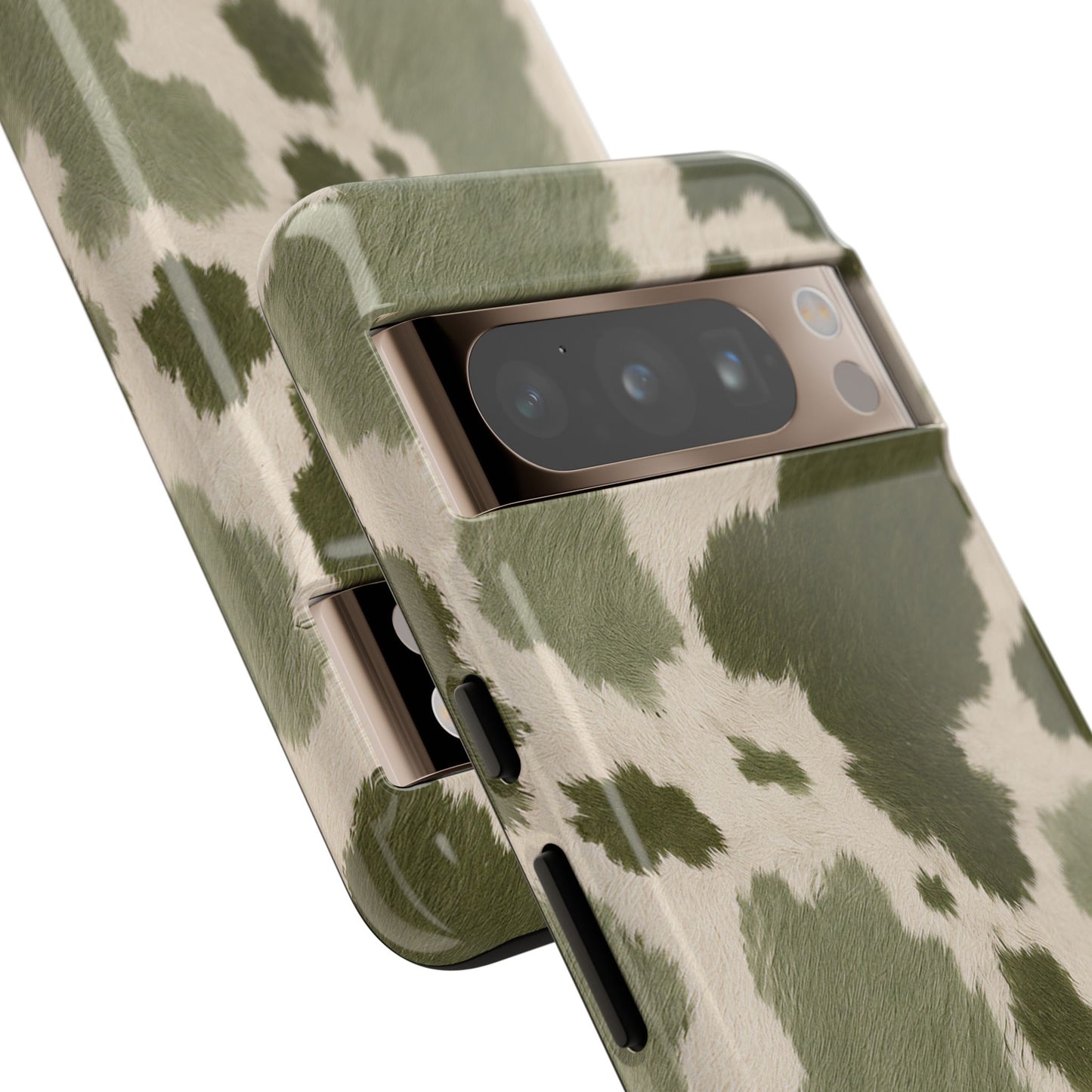 Stylish Olive Green Cow Print Phone Case