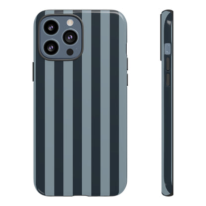 iPhone 13 Pro Max / Glossy Phone Case - ’Dark Blue Stripe Pattern’ Phone Case