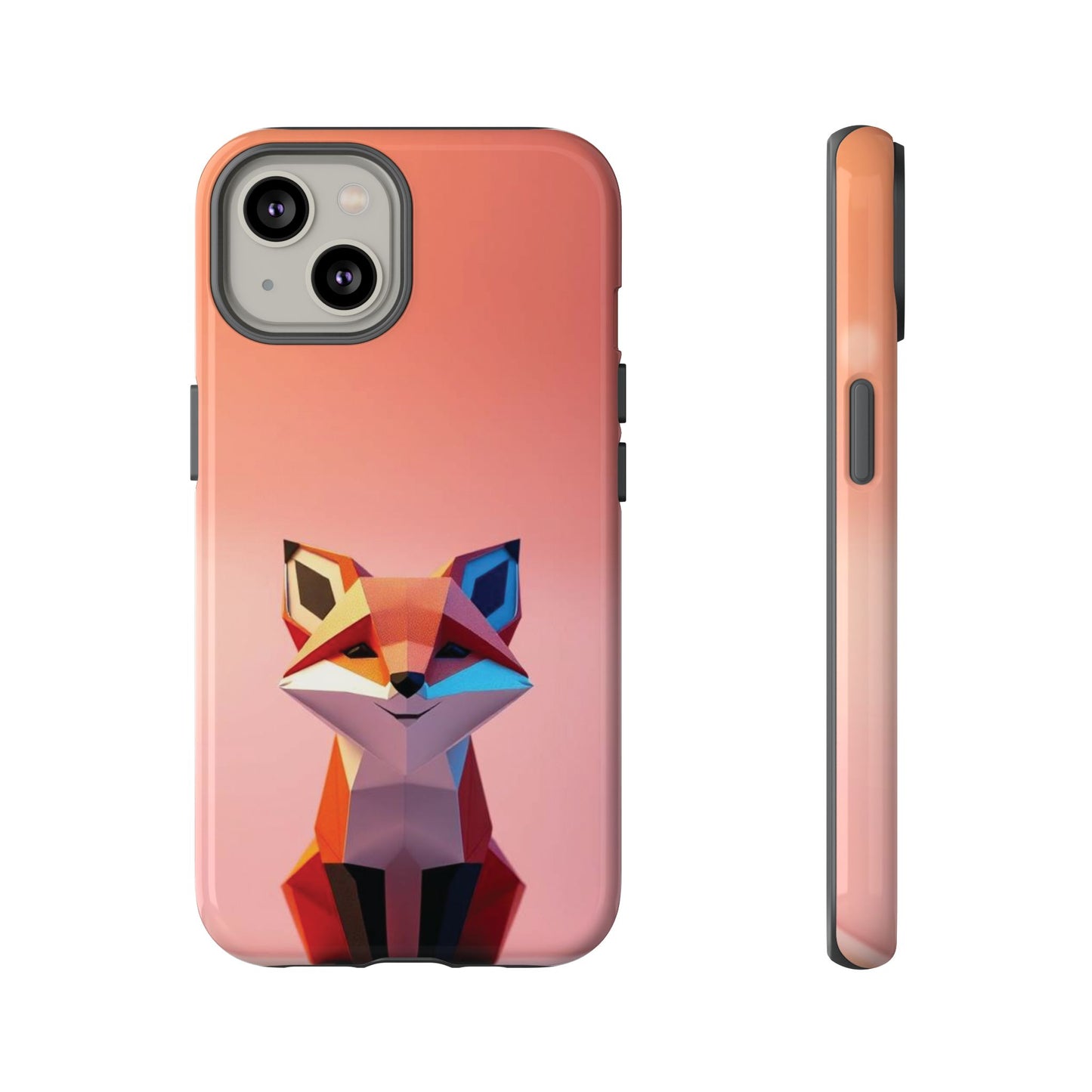 iPhone 14 / Glossy Phone Case - Origami Fox Design Phone Case