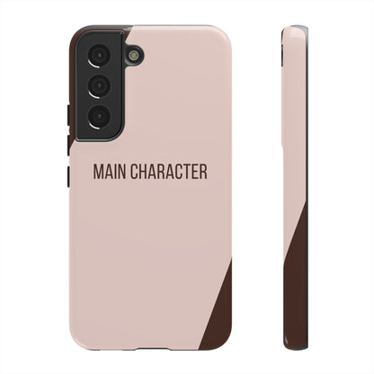 Samsung Galaxy S22 / Glossy Phone Case - Sassy Statement Case ’Main Character’ in Pink & Brown
