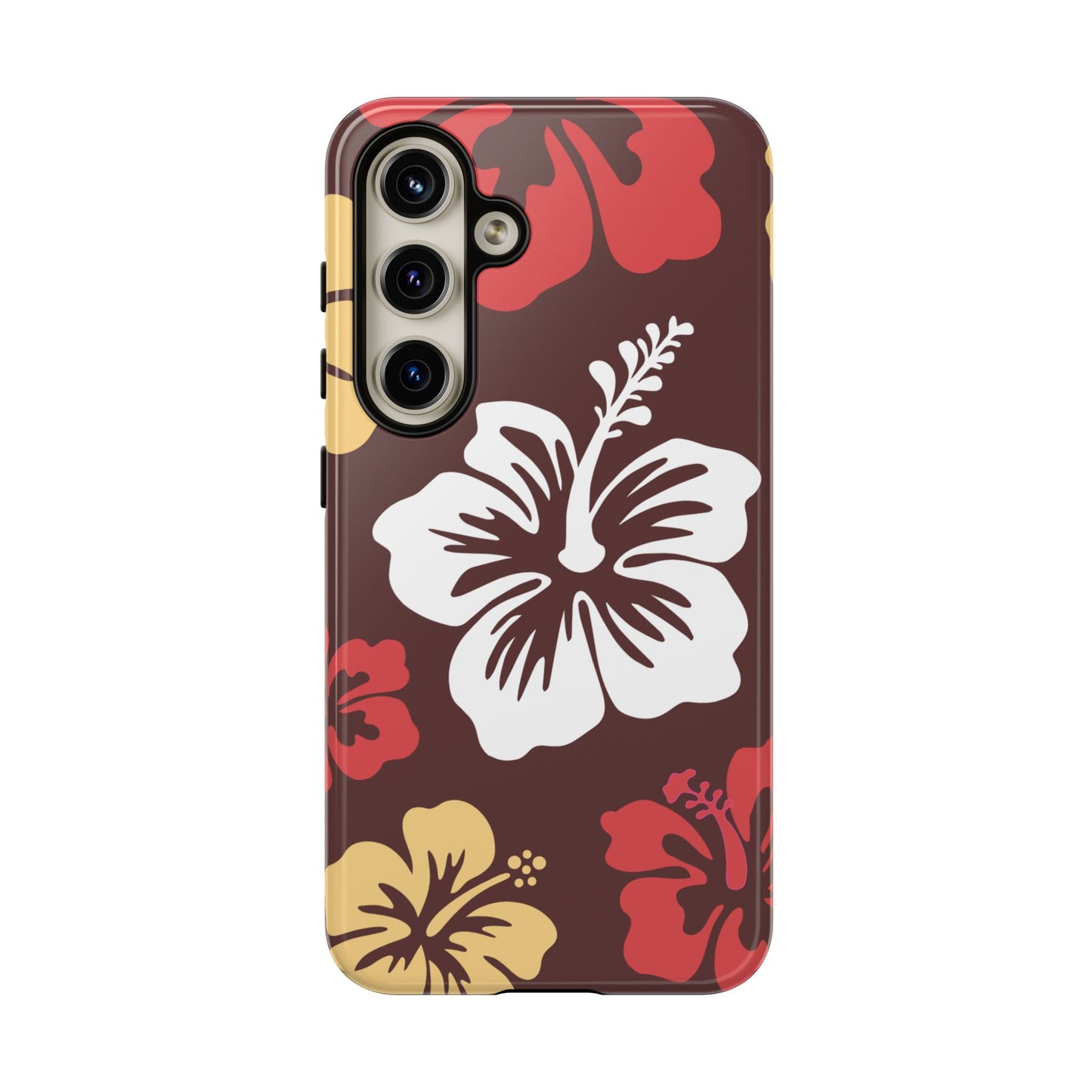 Samsung Galaxy S24 / Glossy Phone Case - ’Hibiscus Retro Pattern #2’ Phone Case