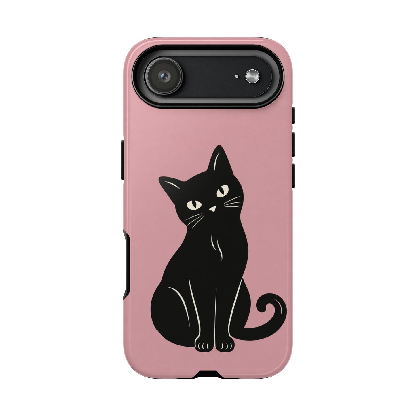 Minimalist Blush Pink & Black Cat Phone Case