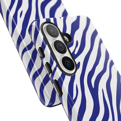 Stylish Electric Blue Zebra Print Phone Case