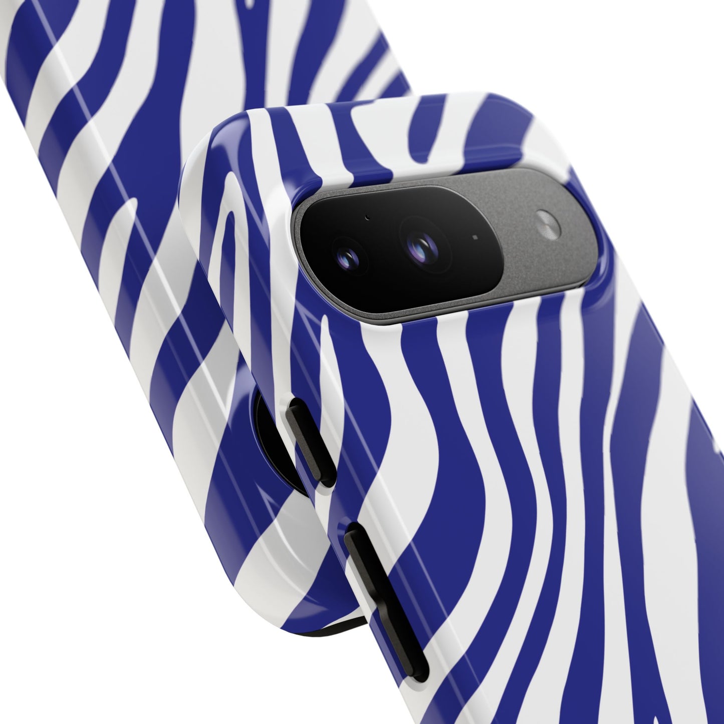 Modern Electric Blue Zebra Print Phone Case