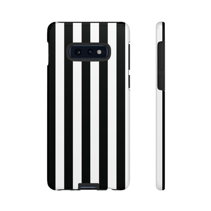 Samsung Galaxy S10E / Glossy Phone Case - Simple Black & White Stripe Pattern Phone Case