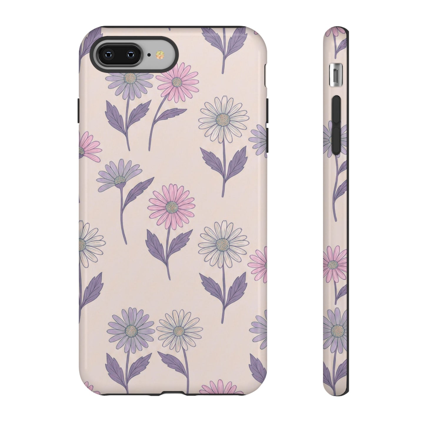 Pretty Pink & Purple Daisy Pattern Phone Case