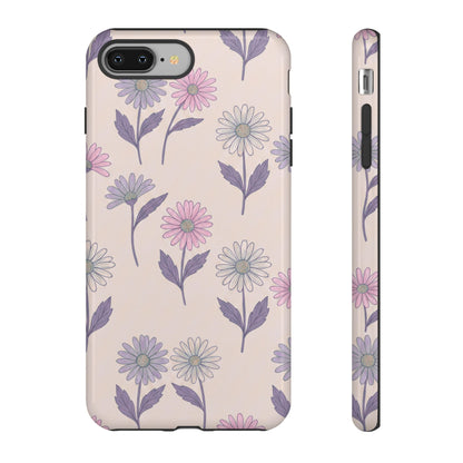 Pretty Pink & Purple Daisy Pattern Phone Case